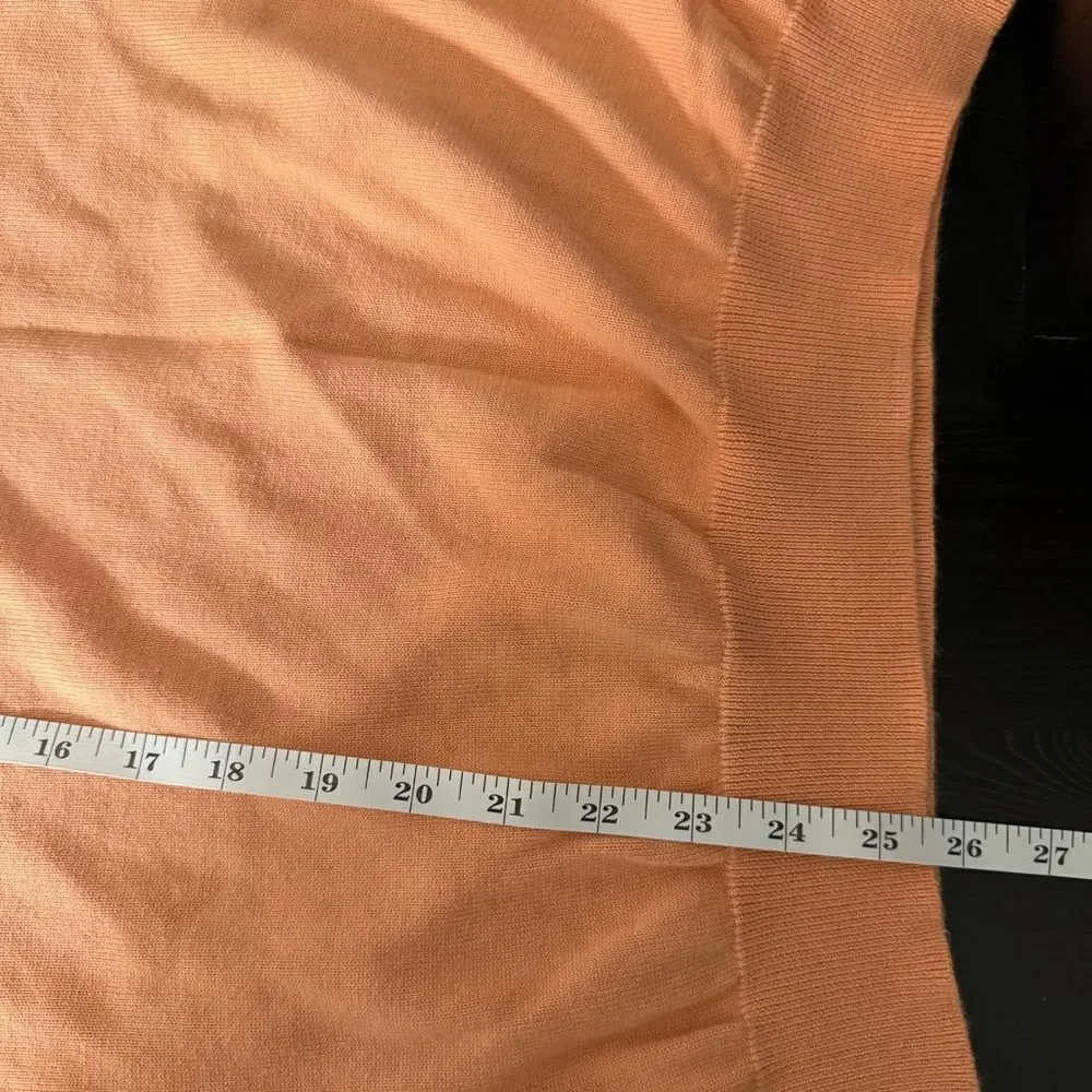 Brooks Brothers 346 Sweater Mens Large Peach 100% Supima Cotton V Neck Preppy